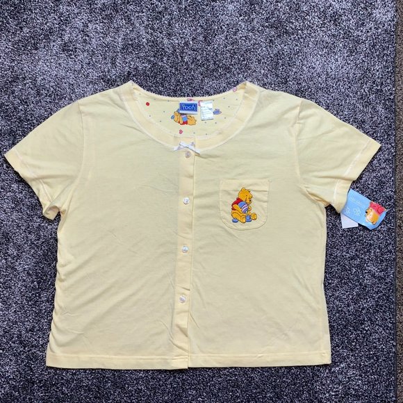 NWT Winnie the Pooh with Piglet Pajama Set Yellow Size XL - Picture 1 of 9
